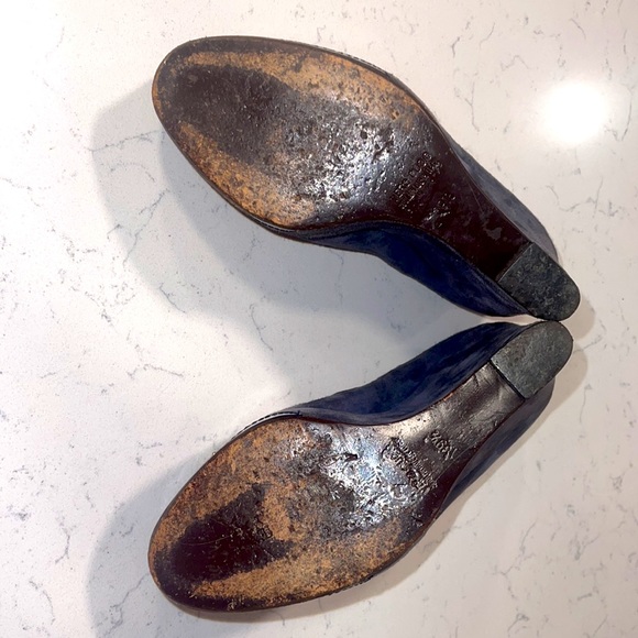 Guillaume Hinfray Blue Gold Suede Platform Shoes - Picture 9 of 11